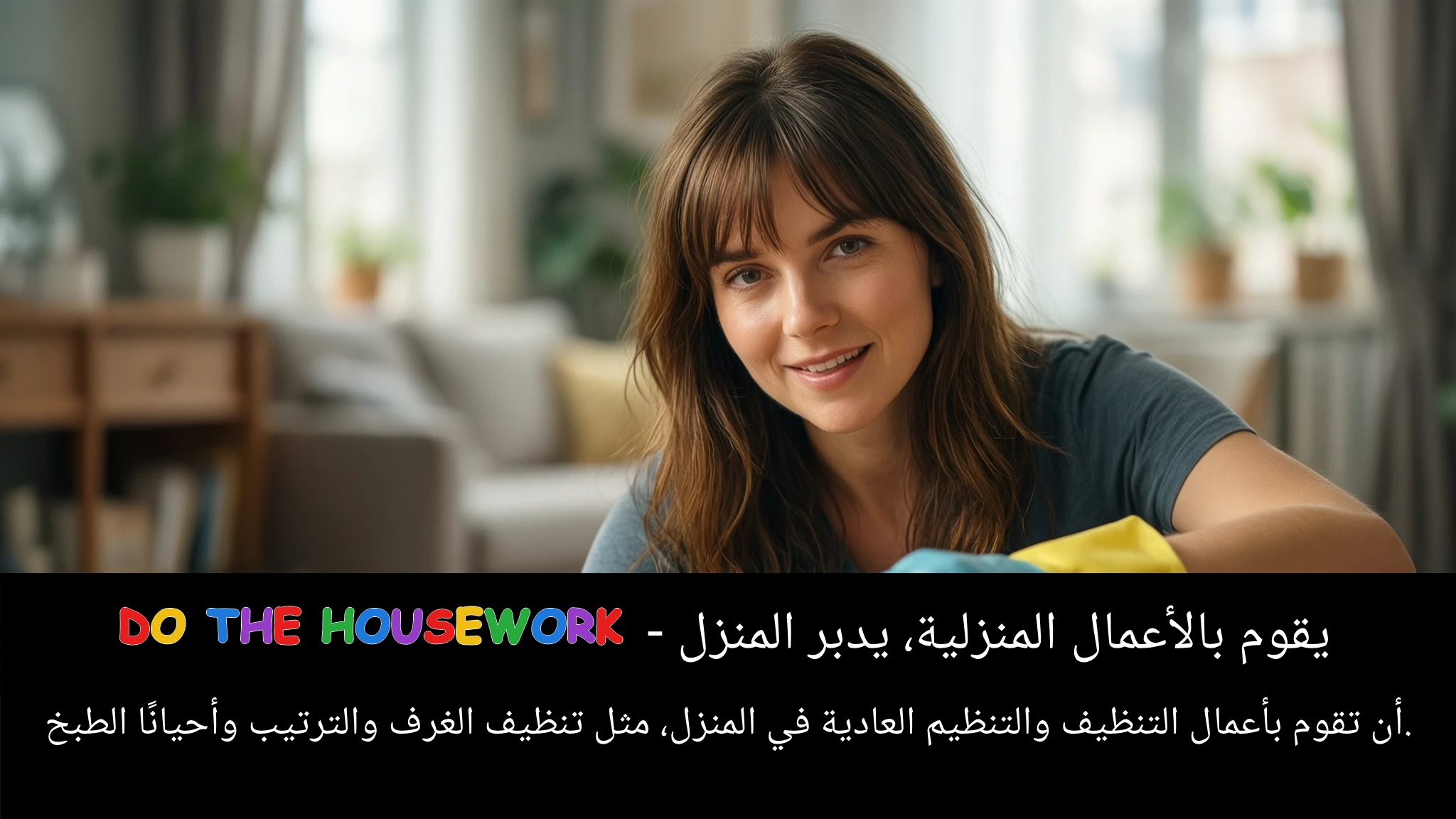 Arabic Illustration for do the housework